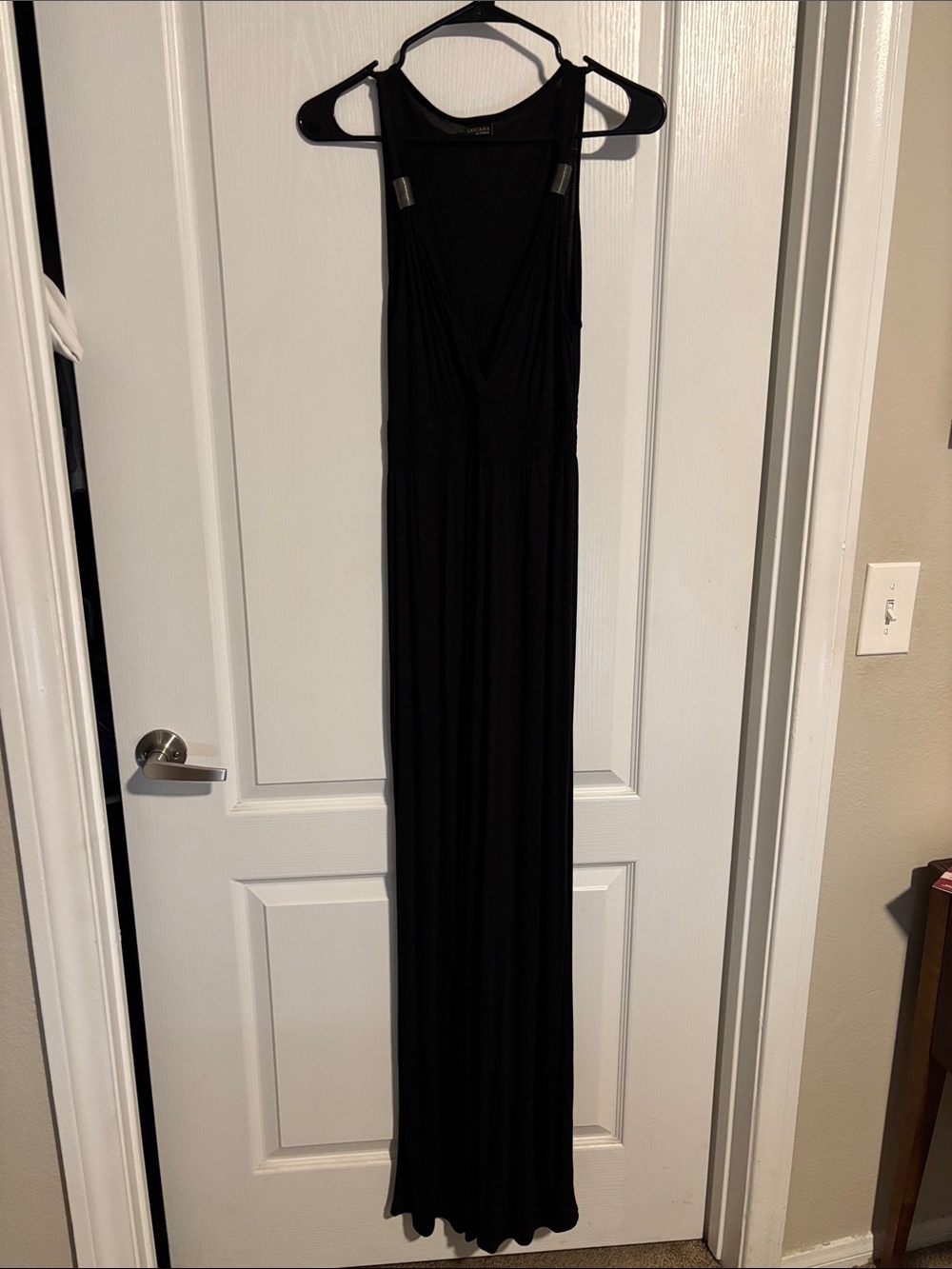 LASCANA for VENUS Black Sleeveless V-Neck Maxi Dress